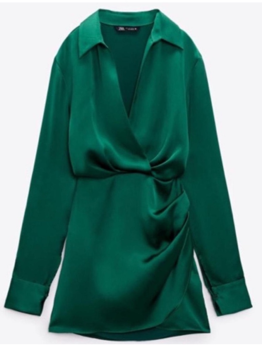 Zara Satin Effect Wrap Mini Dress